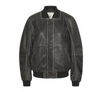 My Essential Wardrobe- Cazadora de Cuero Retro Wash- Jackets- Mujer- Gris- L- Cazadora de Cuero Retro Wash