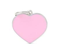My Family Medalla para perro personalizada, con forma de corazón grande rosa, placa de perro con grabado gratis, esmaltada a mano de metal, colección básica hecha a mano, Metal, ninguna.
