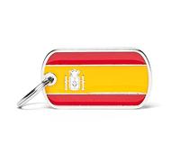 My Family Medalla para perro personalizada fabricada en Italia | Placa de perro con grabado gratis | esmaltada a mano de metal | Colección Flags |, Metal, ninguna.
