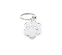 My Family Placa de Identificación para Perro Made in Italy, Pata Blanca, Colección Classic, 20x20 mm