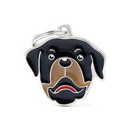 My Family Placa de Identificación para perro Made in Italy, Rottweiler, Colección Friends, 34x33 mm