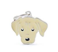 My Family Placa de Identificación Personalizada Para Perro Made in Italy, Labrador Crema, Placa con Grabado Gratuito, Colección Friends, 33x30 mm