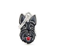 My Family Placa de Identificación Personalizada Para Perro Made in Italy, Terrier escocés, Placa con Grabado Gratuito, Colección Friends, 18x32 mm