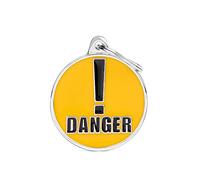 My Family Placa de Identificación personalizado para perro Made in Italy, Anillo para Perro Grande Peligro, Etiqueta para Perro con Grabación Gratuita, Metal Esmaltado a Mano, Colección de Charms