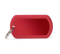 My Family Placa de Identificación personalizado para perro Made in Italy, Etiqueta Militar Roja, Placa de identificación de Perro Grabada Gratis, en Aluminio y Caucho, Colección Hushtag