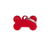 My Family Placa de Identificación personalizado para perro Made in Italy, Hueso grande, Placa de identificación de Perro Grabada Gratis, Metal esmaltado a mano, Colección Basic, 38x25 mm