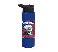 My Farts Smell Like Freedom 4th Of July George Washington Stainless Steel Insulated Water Bottle