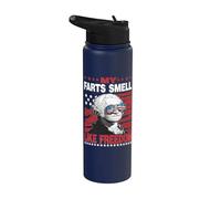 My Farts Smell Like Freedom 4th Of July George Washington Stainless Steel Insulated Water Bottle