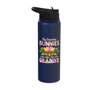 My Favorite Bunnies Call Me Granny, Conejito de Pascua Niños Niñas Stainless Steel Insulated Water Bottle