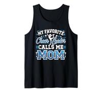 My Favorite Cheerleader Call Me Mom Cheerleading Día de la Madre Camiseta sin Mangas