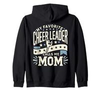 My Favorite Cheerleader Call Me Mom Cheerleading Día de la Madre Sudadera con Capucha