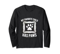 My Favorite Child Has Paws Bonito Diseño Divertido Papá Padre Manga Larga