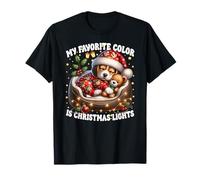 My Favorite Color Is Christmas Lights Cute Winter Beagle Camiseta
