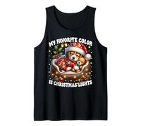 My Favorite Color Is Christmas Lights Cute Winter Beagle Camiseta sin Mangas