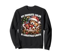 My Favorite Color Is Christmas Lights Cute Winter Beagle Sudadera