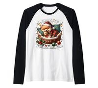 My Favorite Color Is Christmas Lights Cute Xmas Pomeranian Camiseta Manga Raglan
