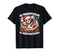 My Favorite Color Is Christmas Lights For Shih Tzu Dog Mom Camiseta