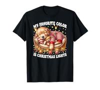 My Favorite Color Is Christmas Lights Golden Retriever Dog Camiseta
