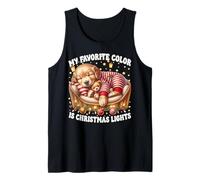 My Favorite Color Is Christmas Lights Golden Retriever Dog Camiseta sin Mangas