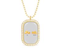 My Favorite Food - Collar con colgante divertido de papas fritas para mujer, joyería de moda personalizada, collares de diamantes para boda, cumpleaños, oro y plata, talla única, Metal, No es una