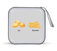 My Favorite Food - Funda protectora de plástico duro con cordón, organizador de almacenamiento portátil para el hogar, coche, 40 CD, Estilo:, Talla única