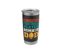 My Favorite Football Player Calls Me Dad Funny Fathers Day Vaso térmico de acero inoxidable de doble pared