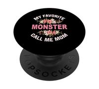My Favorite Monster Call Me Mom Madre Madre e Hijo Mamá PopSockets PopGrip Adhesivo