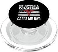 My Favorite Nurse Calls Me Dad Fathers Day American Flag PopSockets PopGrip para MagSafe