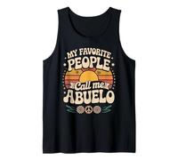 My Favorite People Call Me Abuelo Vintage Flower Graphic Camiseta sin Mangas