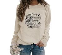My Favorite People Call Me Grandma Sweatshirt Womens Cute Sunflower Love Heart Graphic Sweatshirt Long Sleeve Pullovers