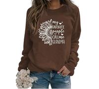 My Favorite People Call Me Grandma Sweatshirt Womens Cute Sunflower Love Heart Graphic Sweatshirt Long Sleeve Pullovers