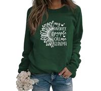 My Favorite People Call Me Grandma Sweatshirt Womens Cute Sunflower Love Heart Graphic Sweatshirt Long Sleeve Pullovers