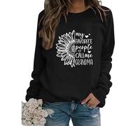 My Favorite People Call Me Grandma Sweatshirt Womens Cute Sunflower Love Heart Graphic Sweatshirt Long Sleeve Pullovers