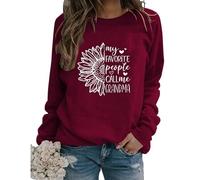 My Favorite People Call Me Grandma Sweatshirt Womens Cute Sunflower Love Heart Graphic Sweatshirt Long Sleeve Pullovers