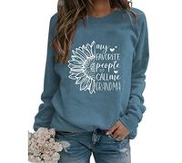 My Favorite People Call Me Grandma Sweatshirt Womens Cute Sunflower Love Heart Graphic Sweatshirt Long Sleeve Pullovers