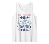 My Favorite People Call Me Granny Cute Floral Día de la Madre Camiseta sin Mangas