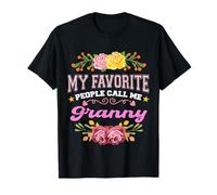 My Favorite People Call Me Granny Funny Floral Día de la Madre Camiseta