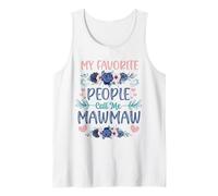 My Favorite People Call Me Mawmaw Cute Floral Día de la Madre Camiseta sin Mangas