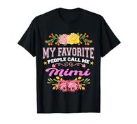 My Favorite People Call Me Mimi Funny Floral Día de la Madre Camiseta