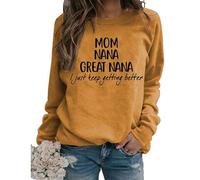 My Favorite People Call Me Nana Grandma Sweatshirts Womens Sunflower Graphic Long Sleeve Crew Neck Blouse Pullover