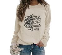 My Favorite People Call Me Nana Grandma Sweatshirts Womens Sunflower Graphic Long Sleeve Crew Neck Blouse Pullover