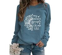My Favorite People Call Me Nana Grandma Sweatshirts Womens Sunflower Graphic Long Sleeve Crew Neck Blouse Pullover