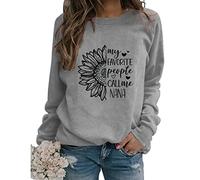My Favorite People Call Me Nana Grandma Sweatshirts Womens Sunflower Graphic Long Sleeve Crew Neck Blouse Pullover