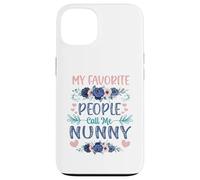 My Favorite People Call Me Nunny Cute Floral Día de la Madre Carcasa para iPhone 13