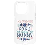 My Favorite People Call Me Nunny Cute Floral Día de la Madre Carcasa para iPhone 15 Pro