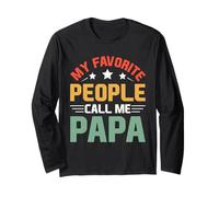 My Favorite People Call Me Papa Father's Day For Papa Manga Larga