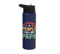 My Favorite People Call Me Papa Father's Day For Papa Stainless Steel Insulated Water Bottle