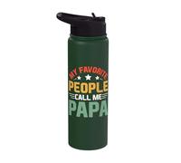My Favorite People Call Me Papa Father's Day For Papa Stainless Steel Insulated Water Bottle