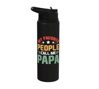 My Favorite People Call Me Papa Father's Day For Papa Stainless Steel Insulated Water Bottle