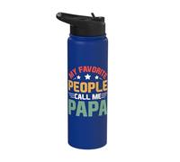 My Favorite People Call Me Papa Father's Day For Papa Stainless Steel Insulated Water Bottle
